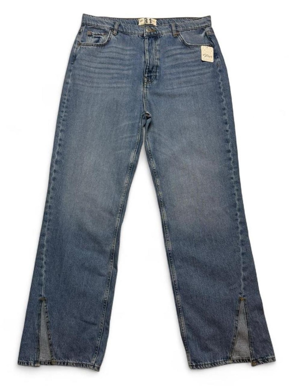 Free People We The Free Split Hem Straight Jeans Women’s Size 31 NWT High Rise